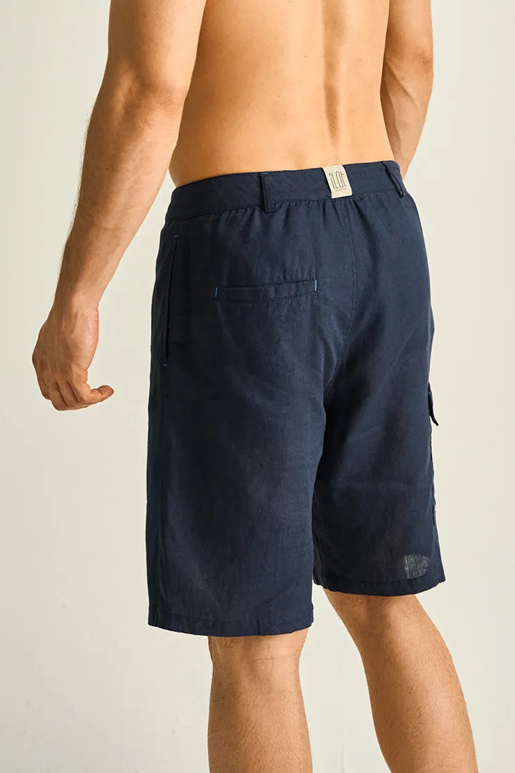 Linen cargo bermuda