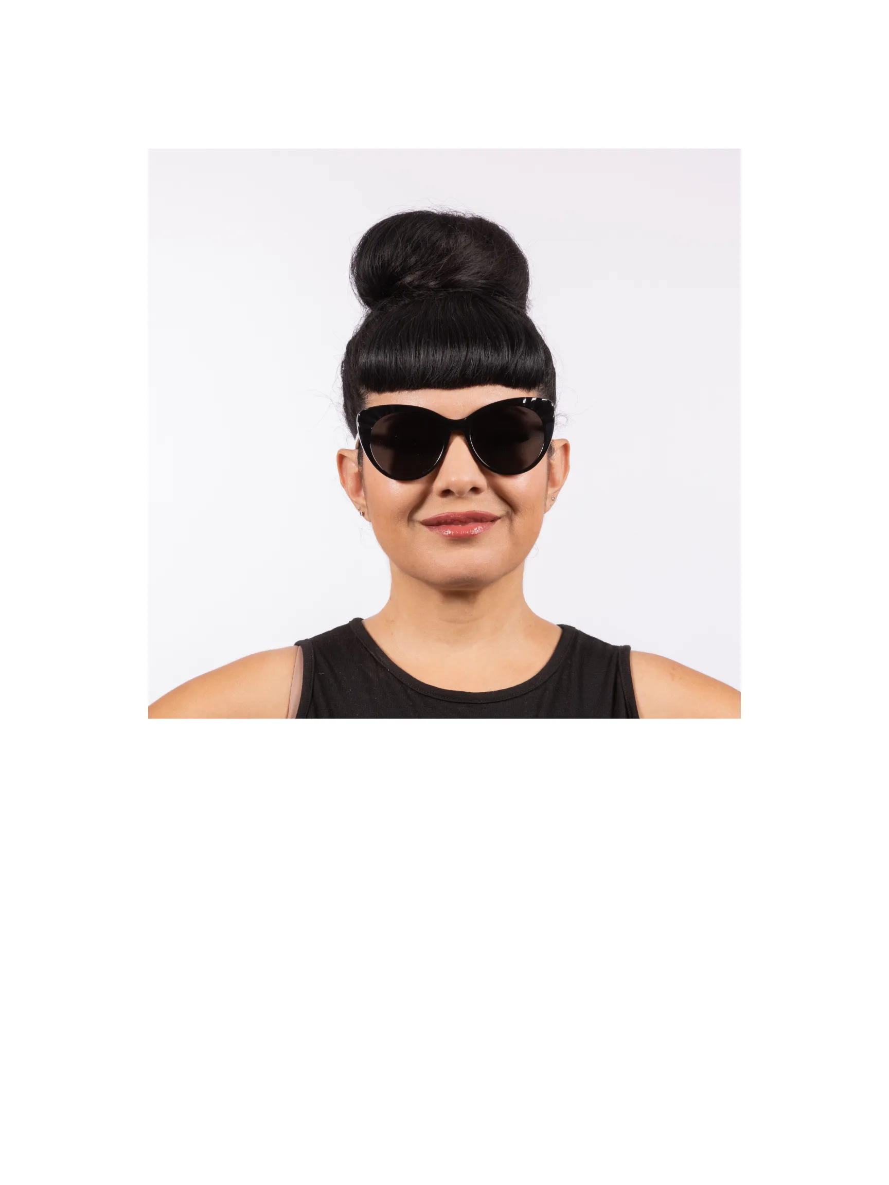 Lulu Sunglasses - Black Acetate Frame with Black Smoke Lens