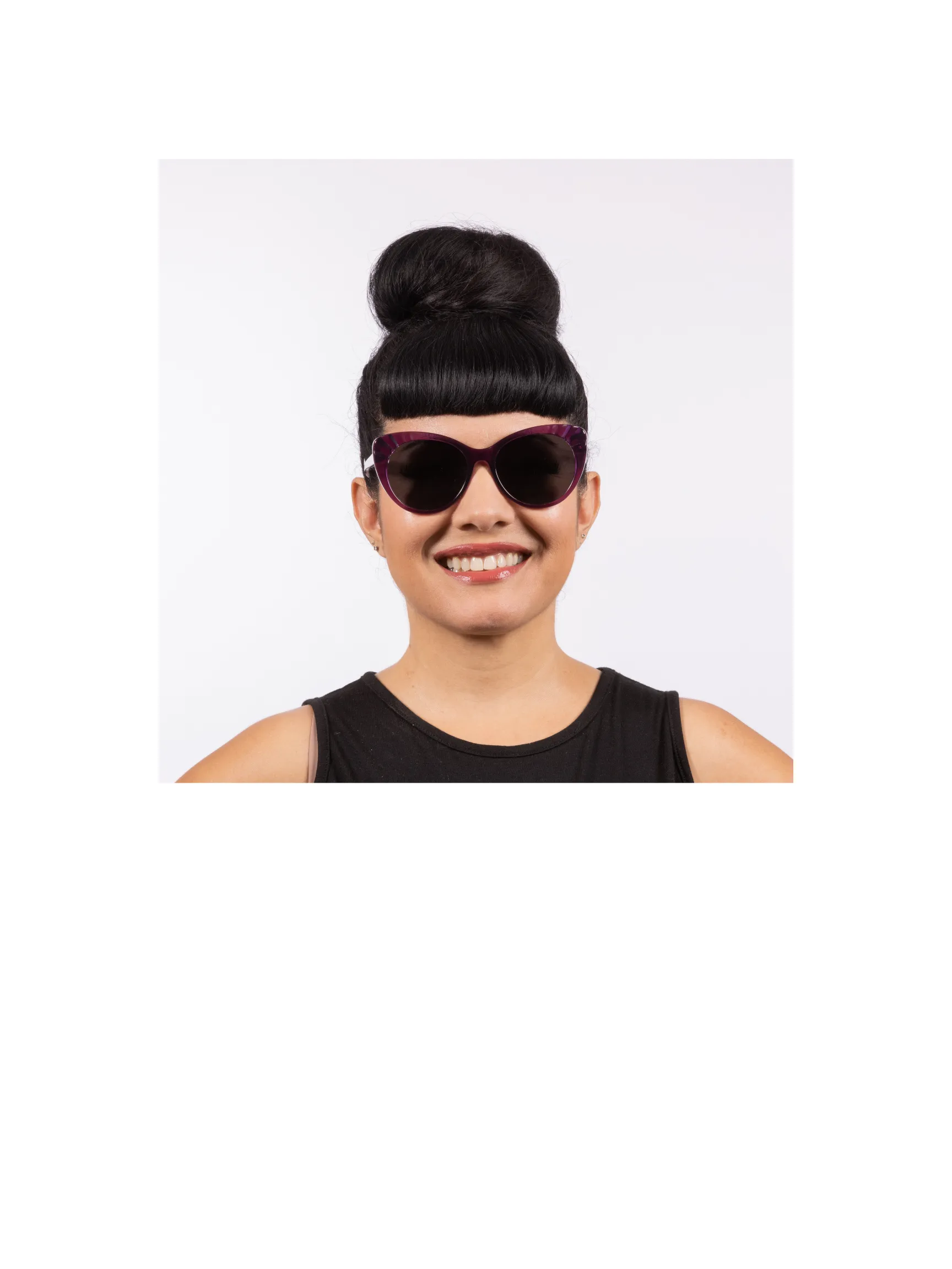 Lulu Sunglasses - Purple Crystal Acetate Frame with Black Smoke Lens