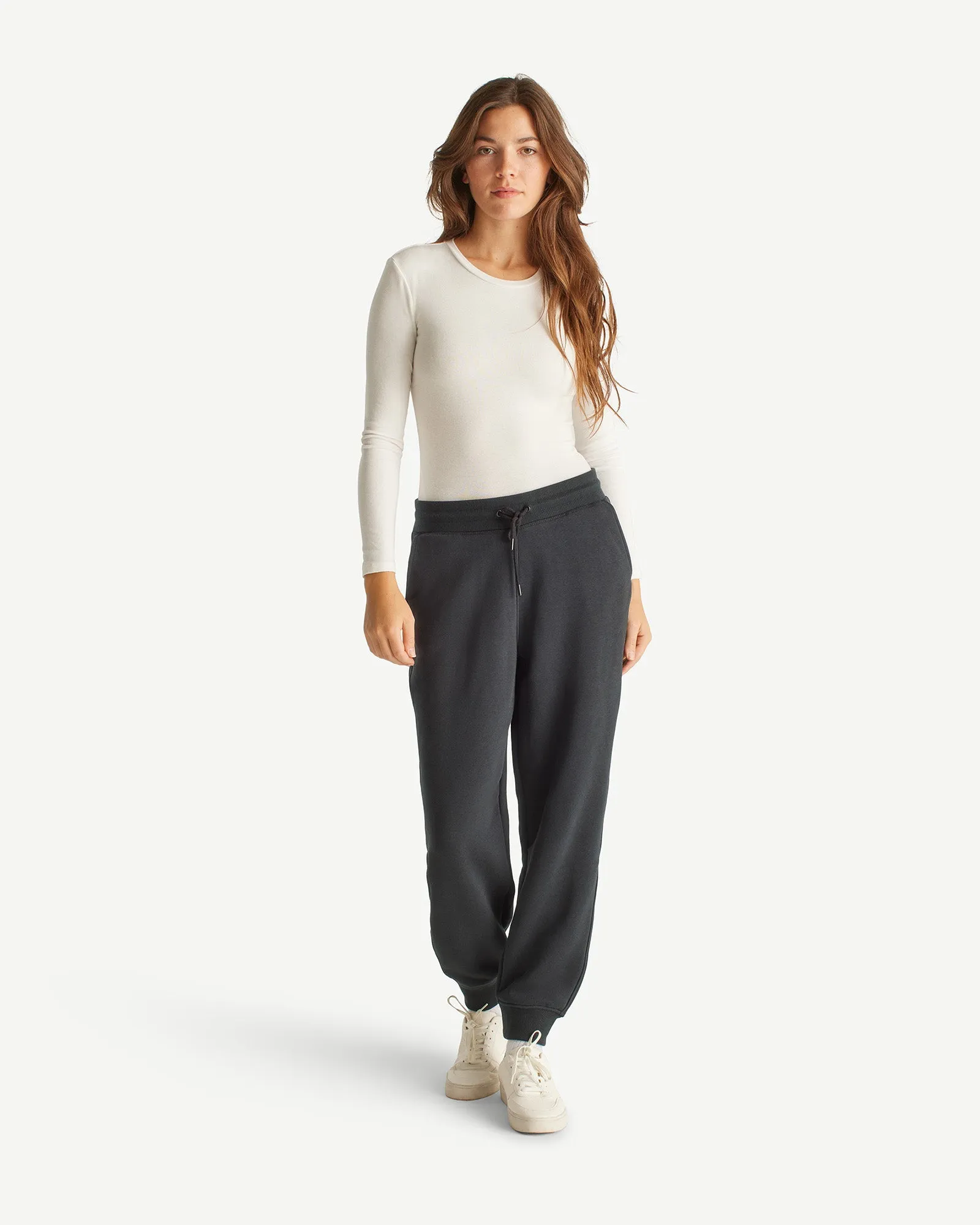 Pantalon de sport en coton Noir Iris