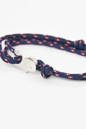 Pulsera o brazalete en cuerda azul marino con ballena