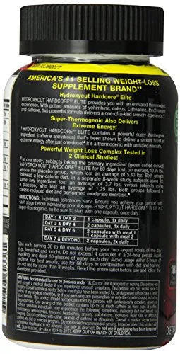 Quemador de Grasa Hydroxycut Hardcore Elite con Extracto de Cafe Verde