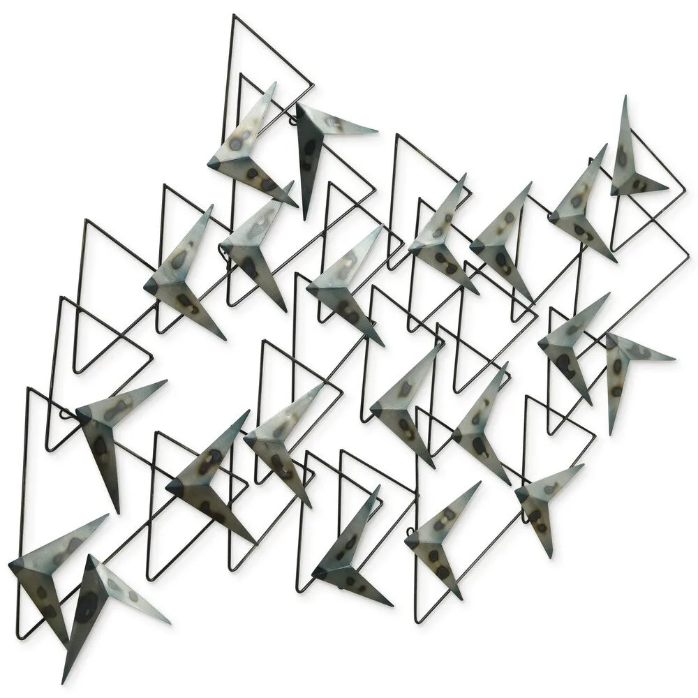 "Arrows" Hand Painted Etched Metal Wall Sculpture