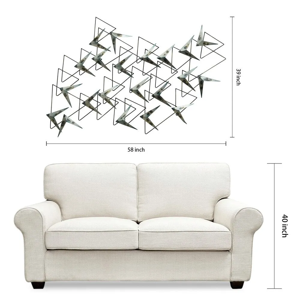 "Arrows" Hand Painted Etched Metal Wall Sculpture