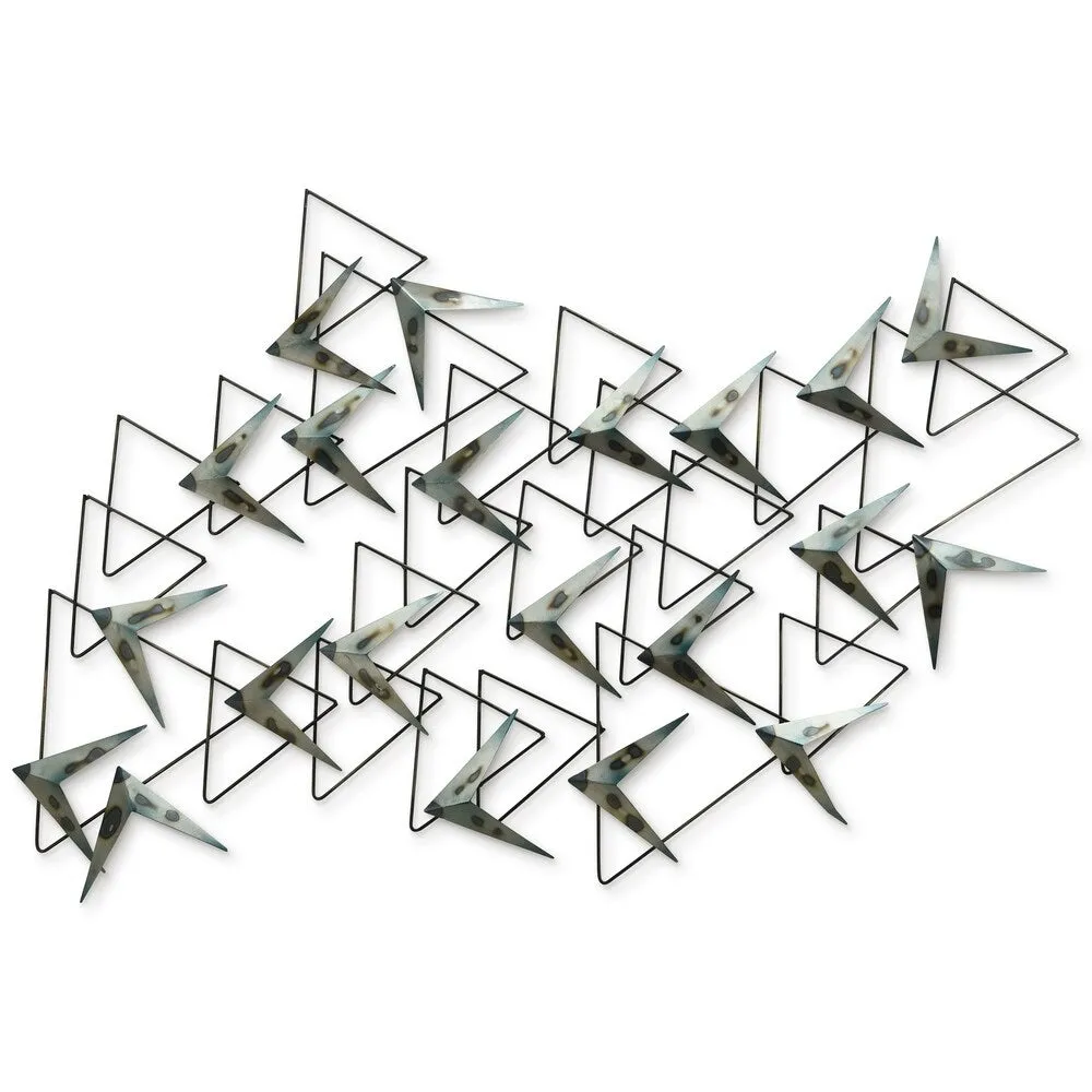 "Arrows" Hand Painted Etched Metal Wall Sculpture