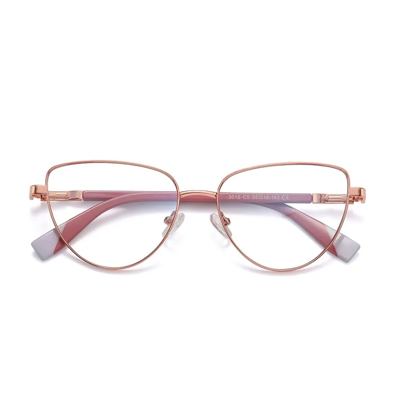 Reven Jate Women's Full Rim Cat Eye Alloy Eyeglasses 3018