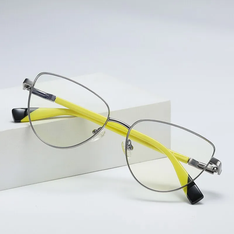 Reven Jate Women's Full Rim Cat Eye Alloy Eyeglasses 3018