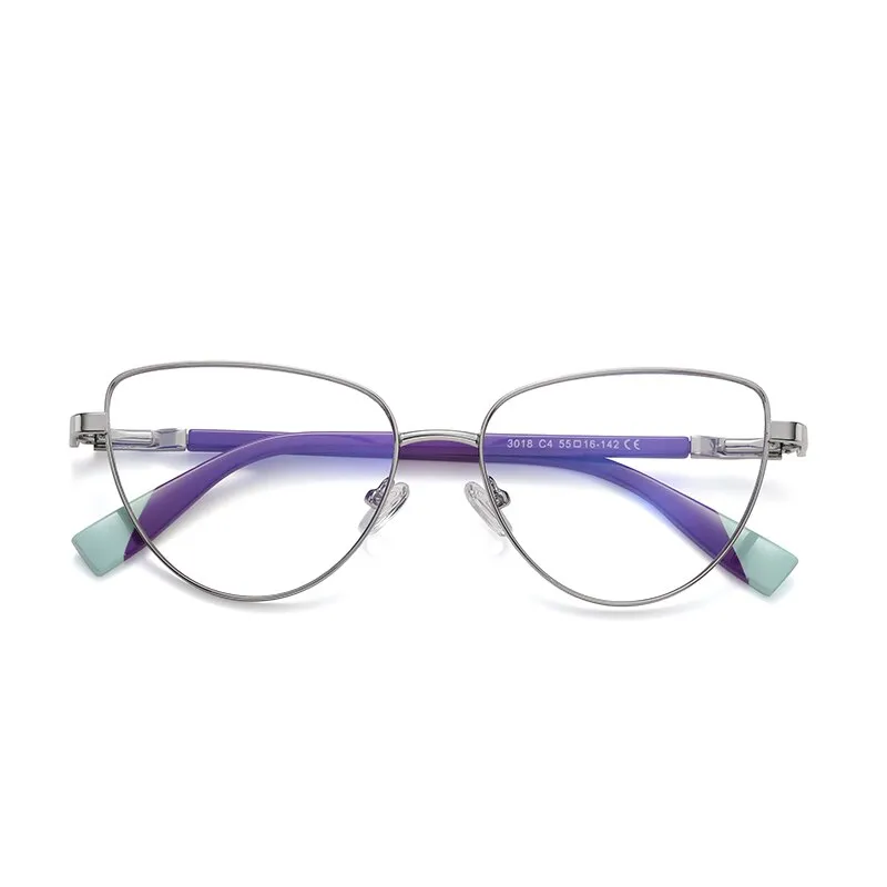 Reven Jate Women's Full Rim Cat Eye Alloy Eyeglasses 3018