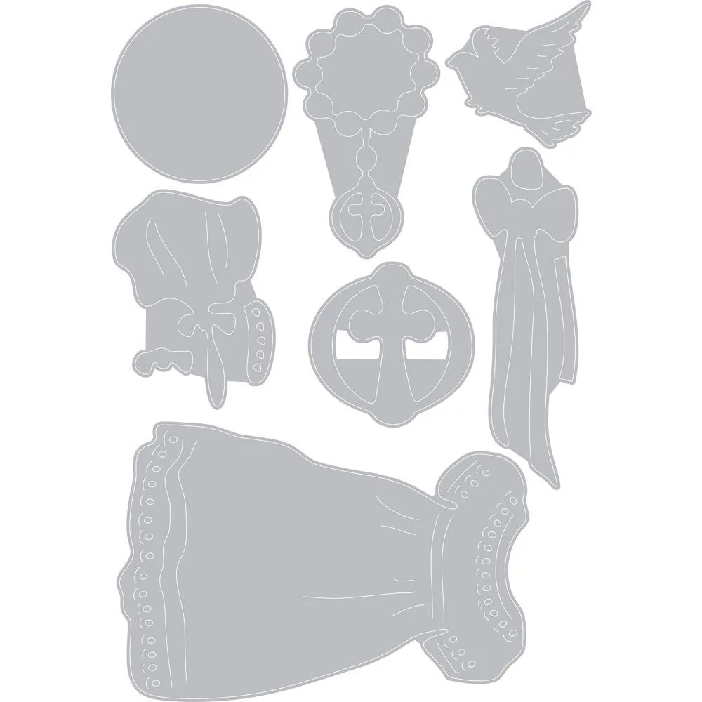 Sizzix Thinlits Dies By Luisa Elena Guillen-K 7/Pkg - Set De Bautismo*