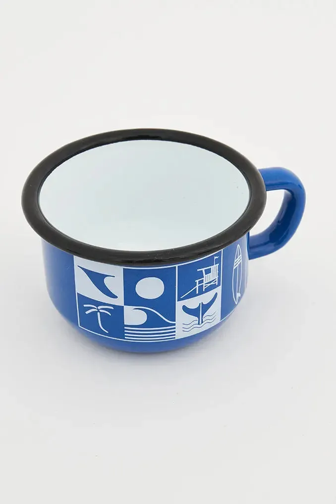 Taza café ambiente surf metal esmaltado.